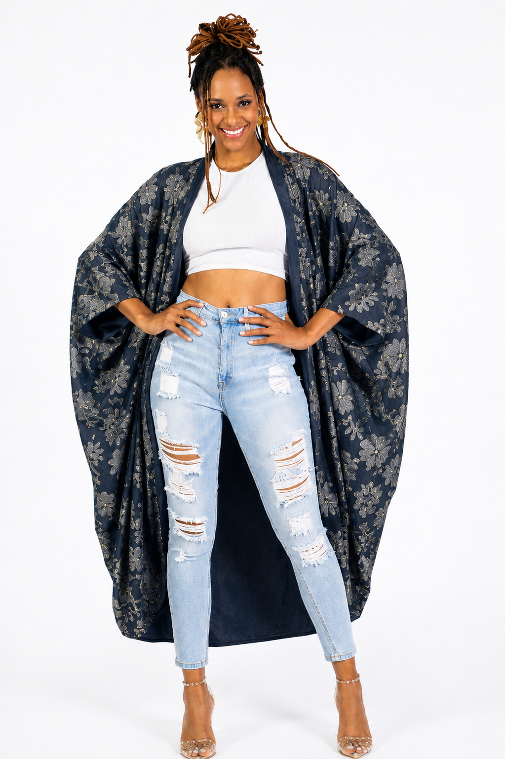 Denim embroidered Fly Jacket