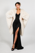 White Faux Fur Fly Jacket