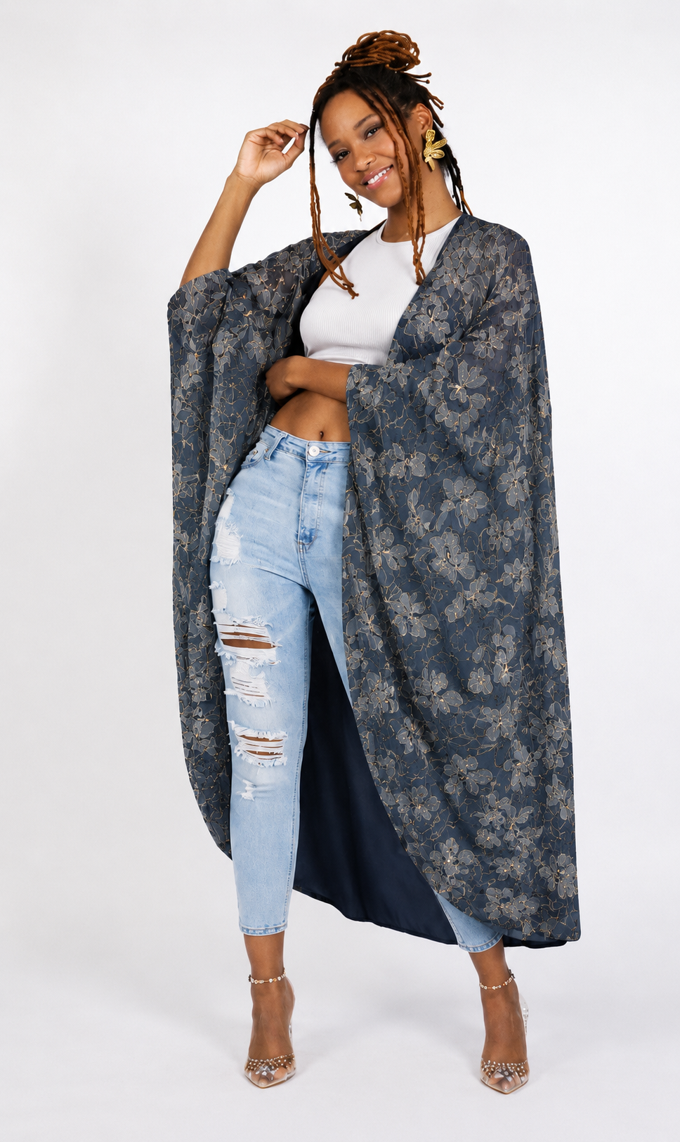 Denim embroidered Fly Jacket