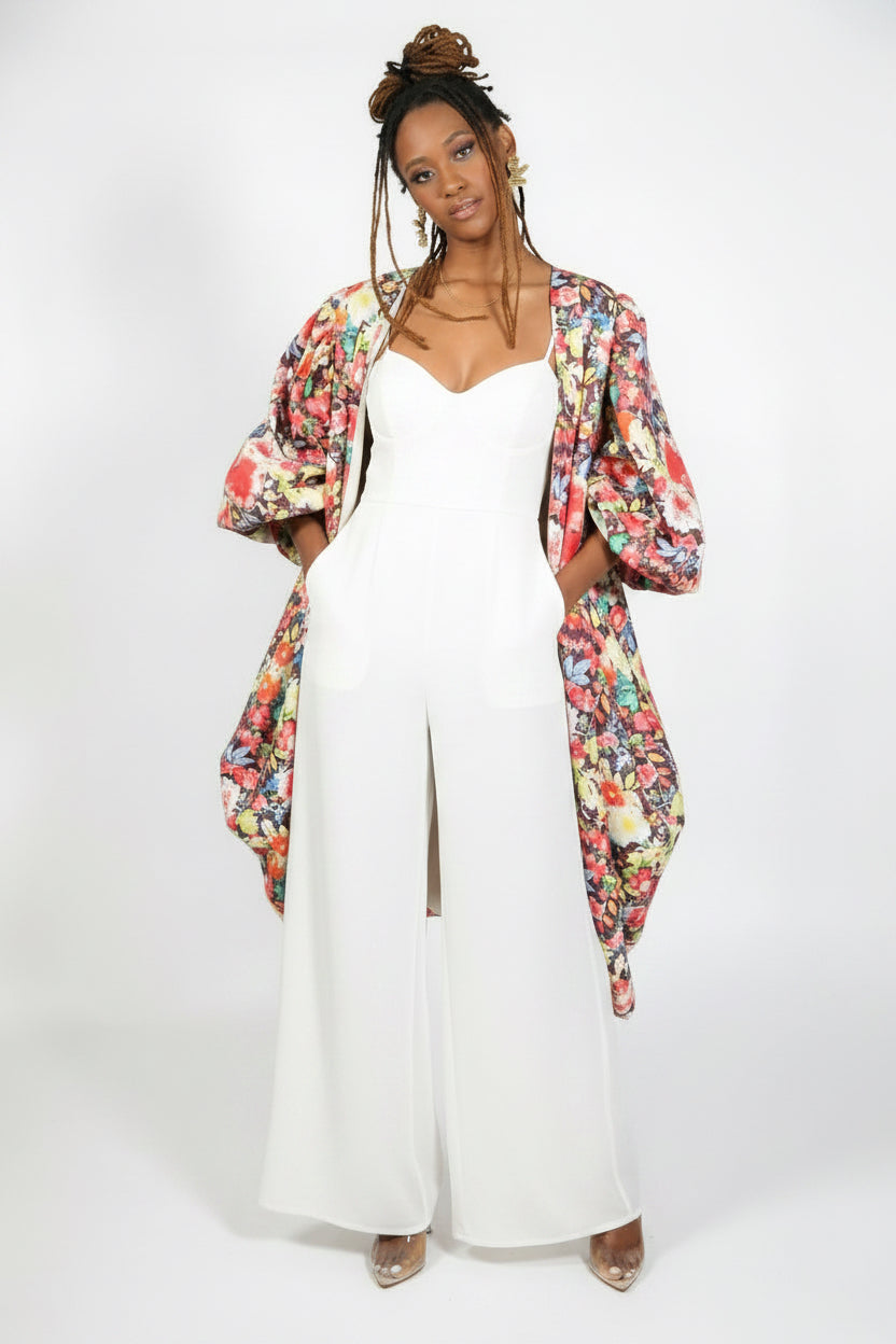 Floral Sleeved Fly Jacket