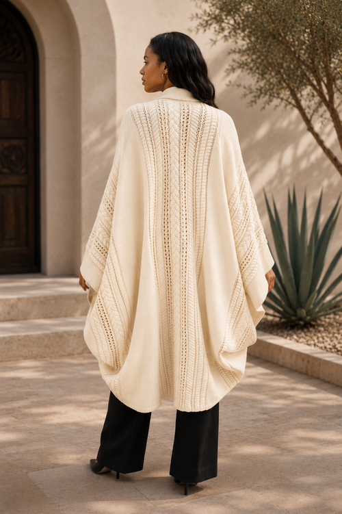 Long Sweater Knit Fly Jacket